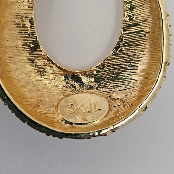 Kenneth Jay Lane Swarovski crystal doorknocker earrings - Picture 4 of 4